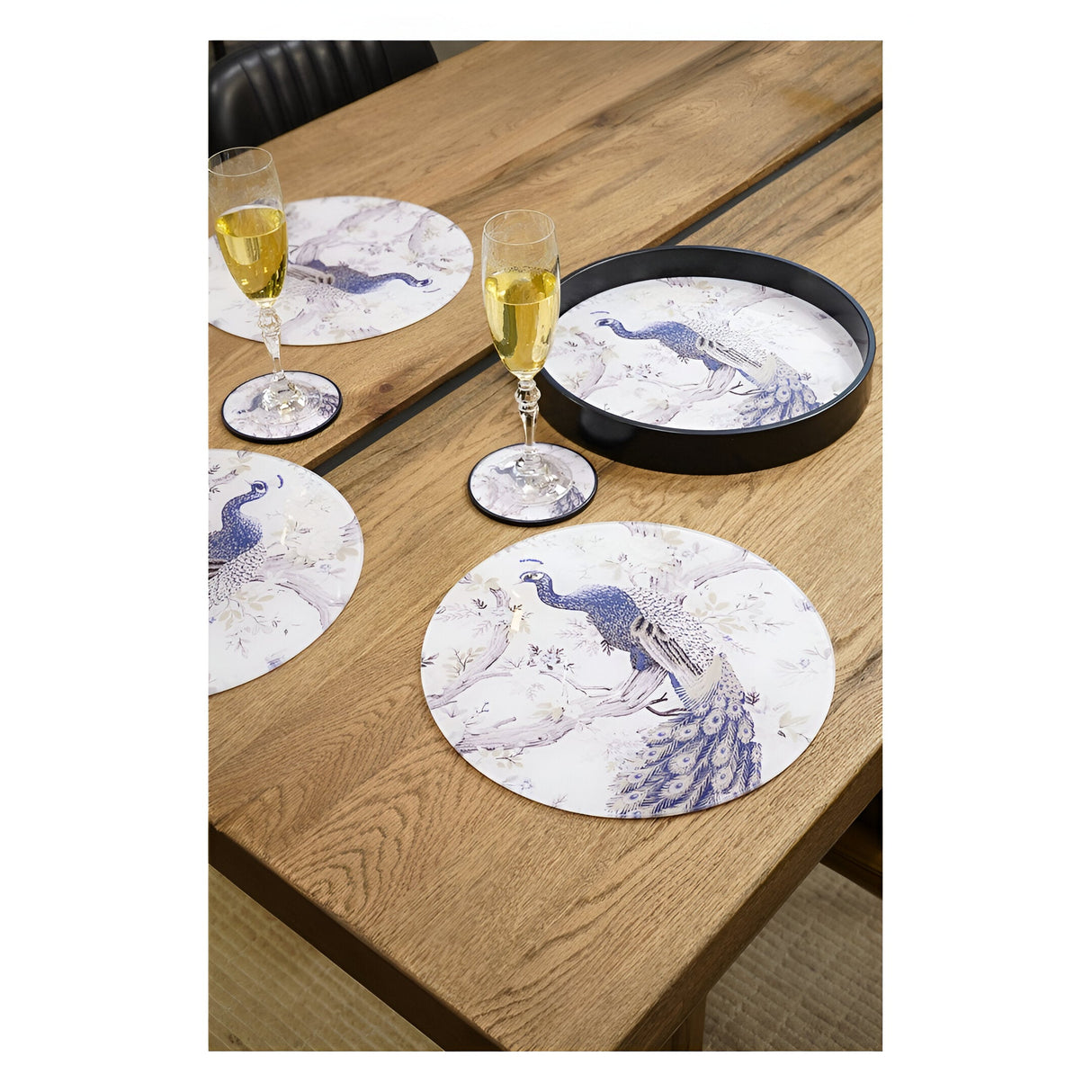 Laura Ashley Belvedere Peacock Set of 4 Placemats - Blue