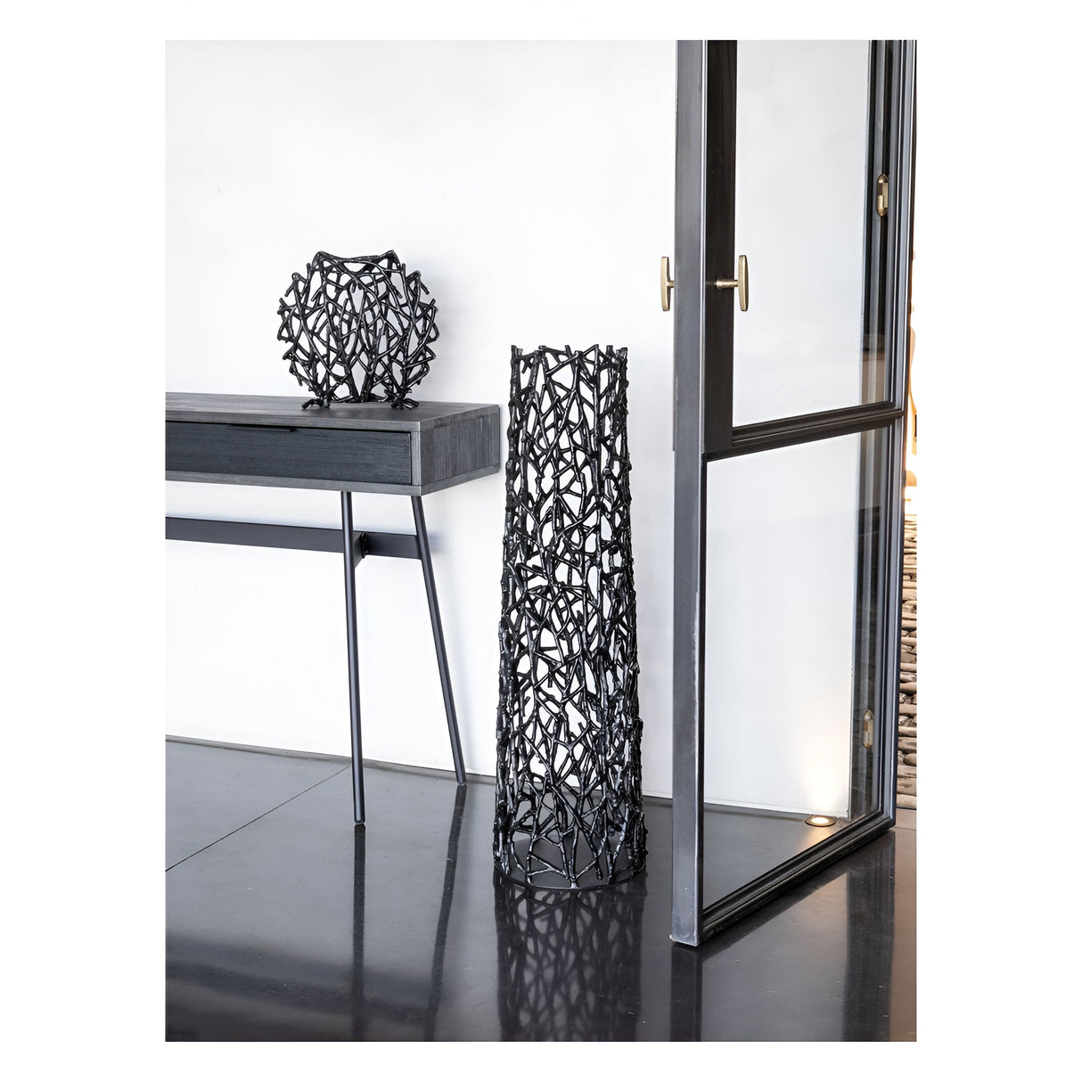Twig Small Sculptural Vase - Black