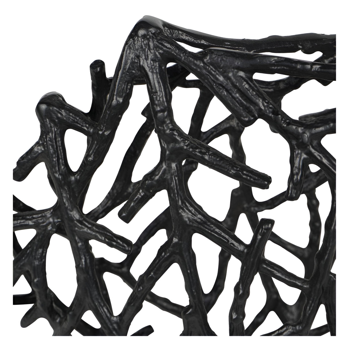 Twig Sculptural Disc Vase - Black