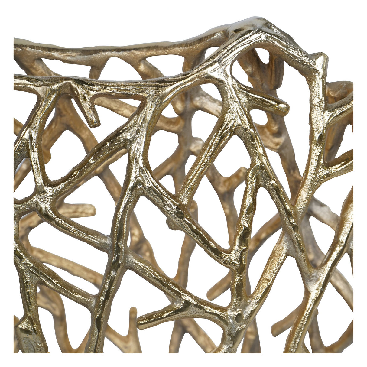 Twig Sculptural Disc Vase - Gold