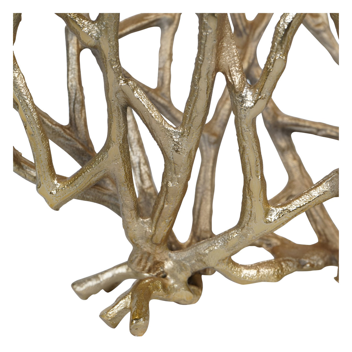 Twig Sculptural Disc Vase - Gold