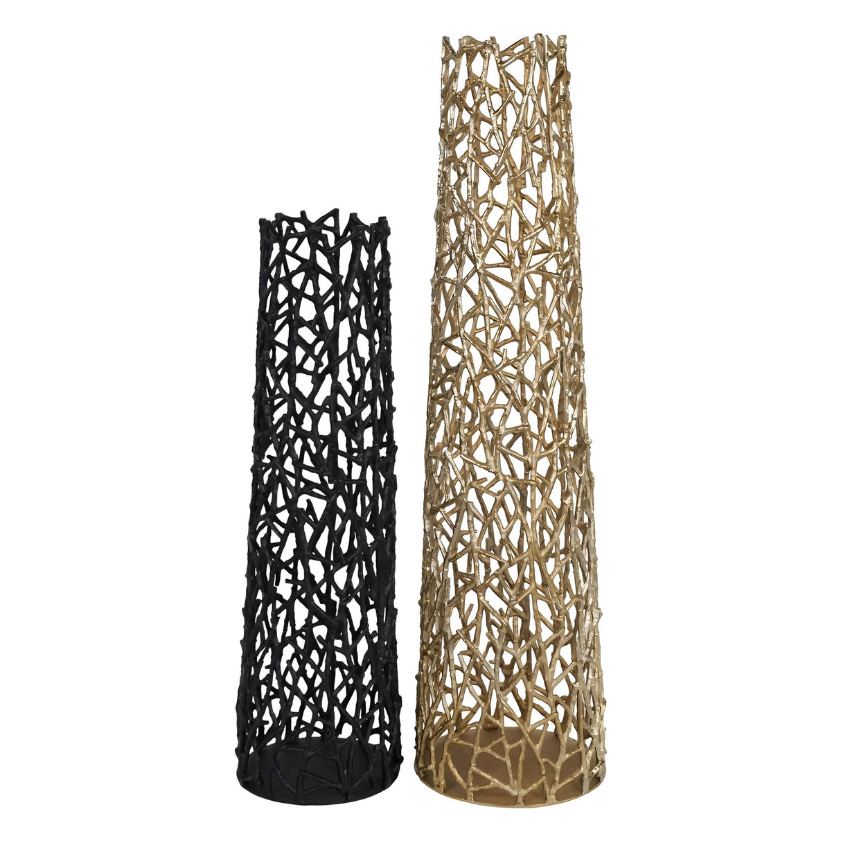 Twig Sculptural Floor Vase - Gold