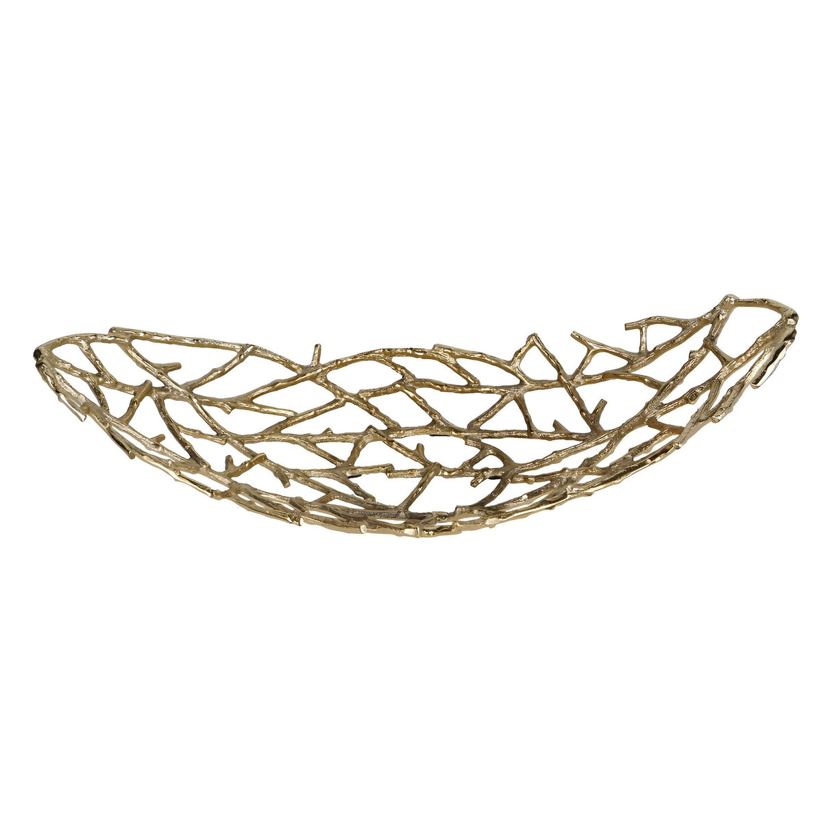 Twig Large Oval Bowl - Gold