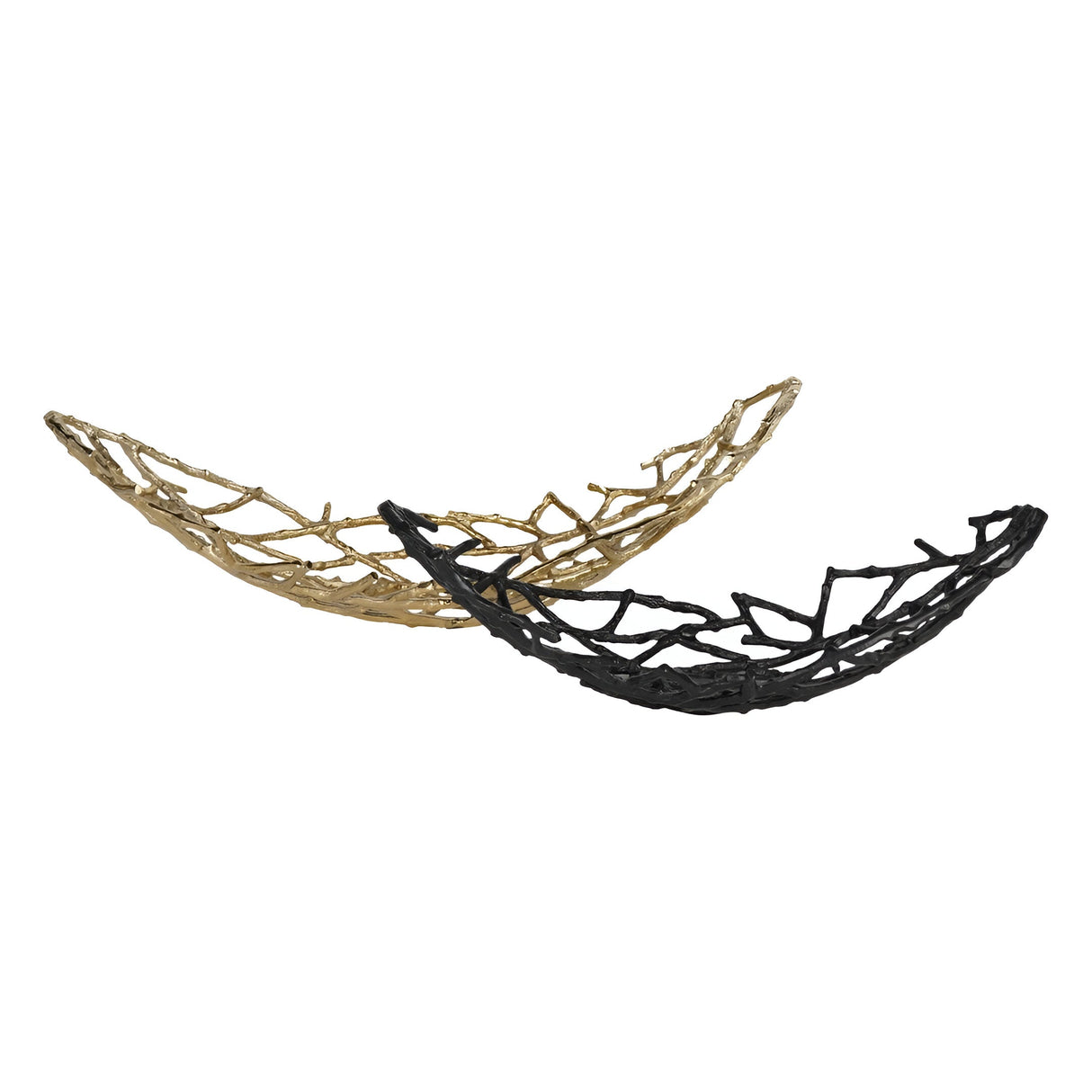 Twig Large Oval Bowl - Gold