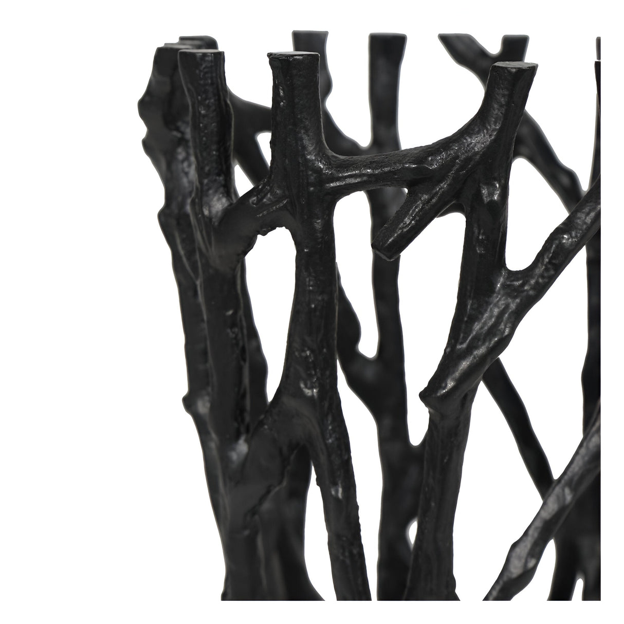 Twig Large Round Pillar Tealight Holder - Black