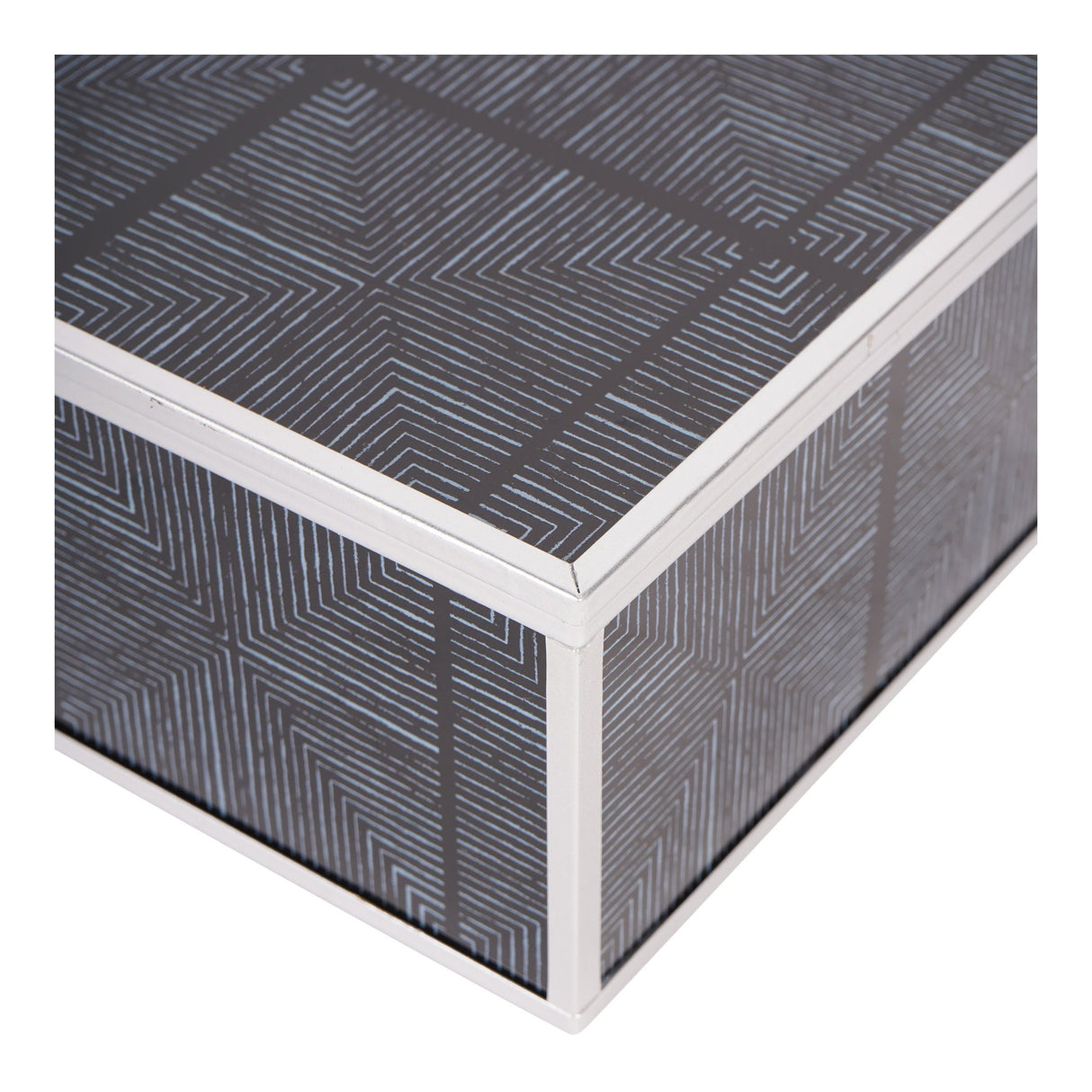 Squares Pattern Set of 2 Boxes - Grey & Silver