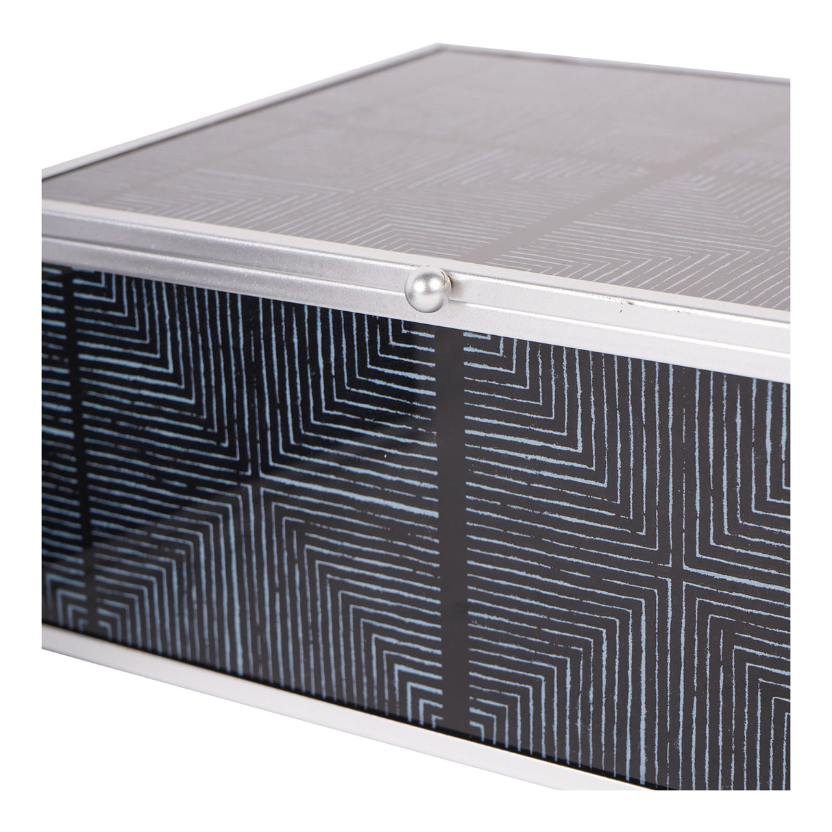 Squares Pattern Set of 2 Boxes - Grey & Silver