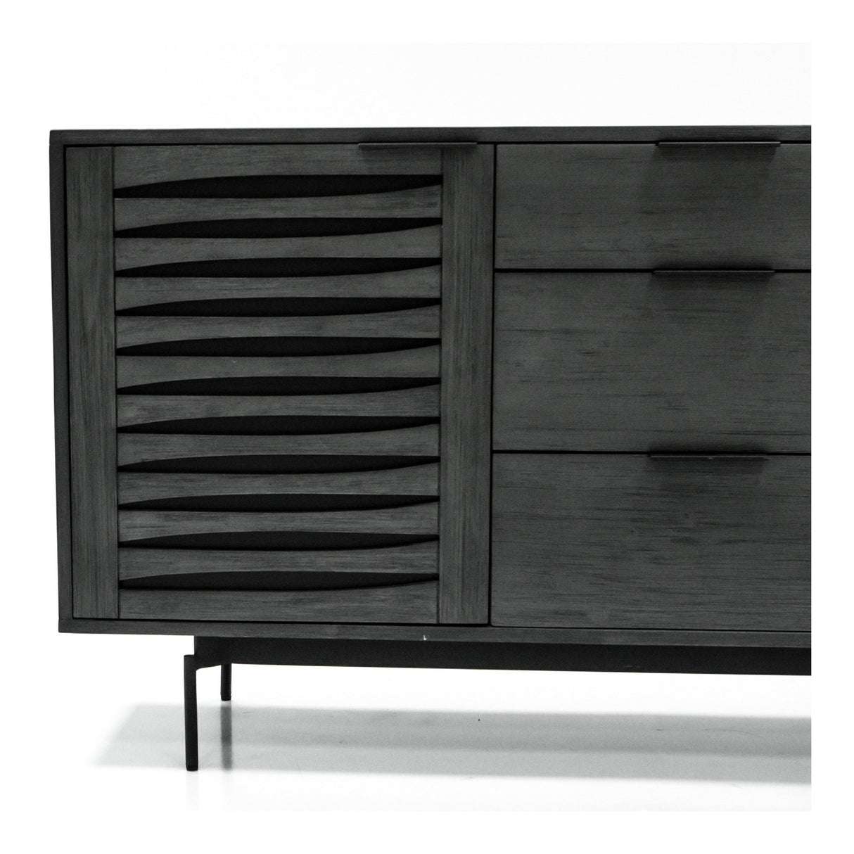 Bronks 2-Door 3-Drawer Acacia Buffet Sideboard - Black