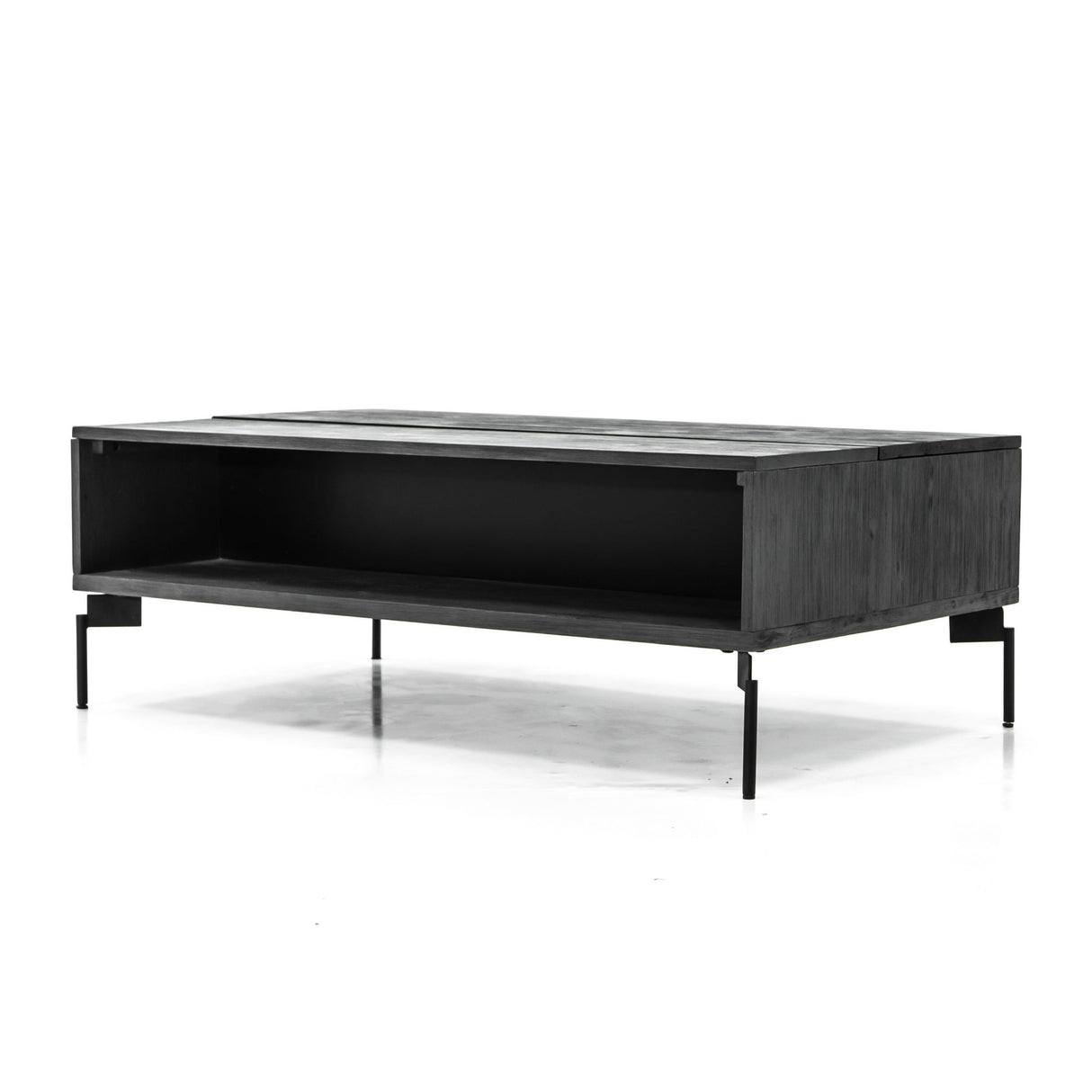 Bronks Acacia Coffee Table With Motion Top Mechanism - Black