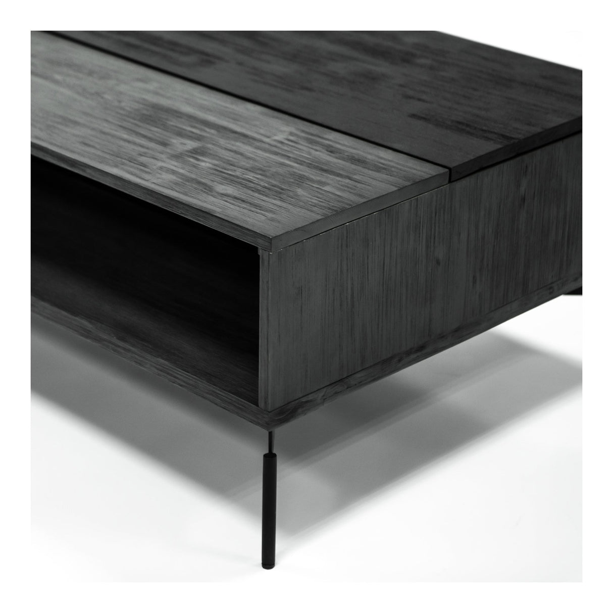 Bronks Acacia Coffee Table With Motion Top Mechanism - Black