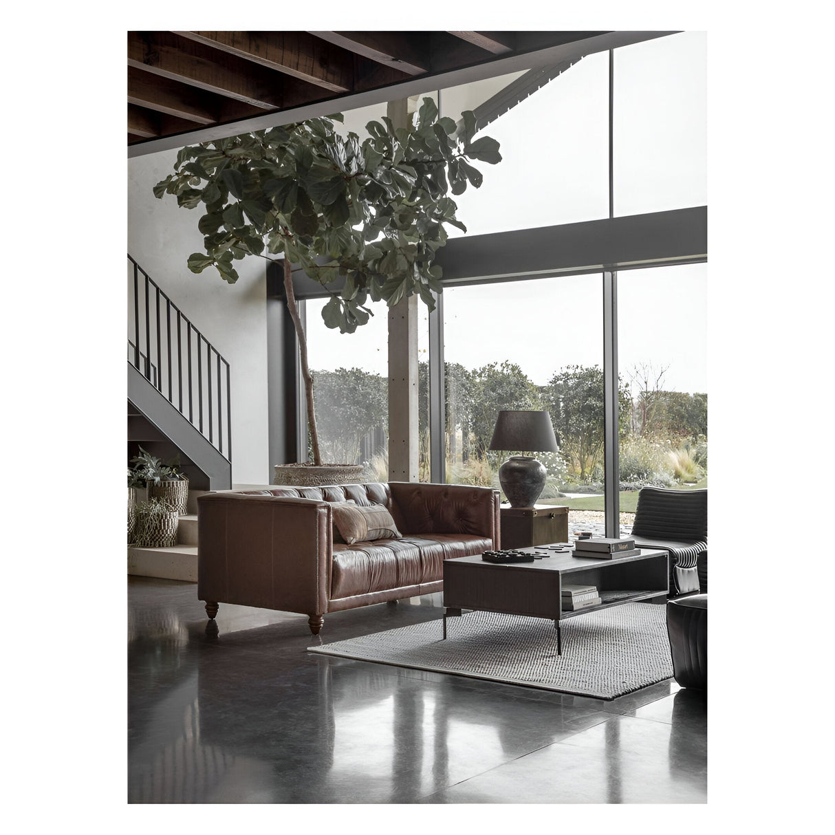 Bronks Acacia Coffee Table With Motion Top Mechanism - Black