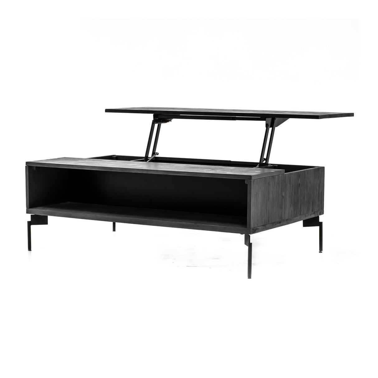 Bronks Acacia Coffee Table With Motion Top Mechanism - Black