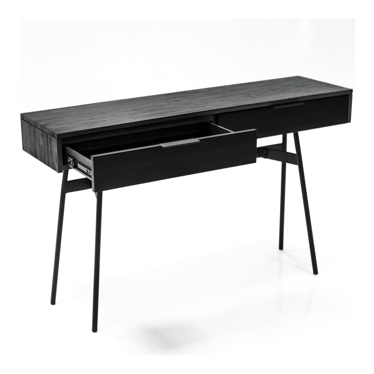 Bronks Acacia Console Table With Two Drawers - Black