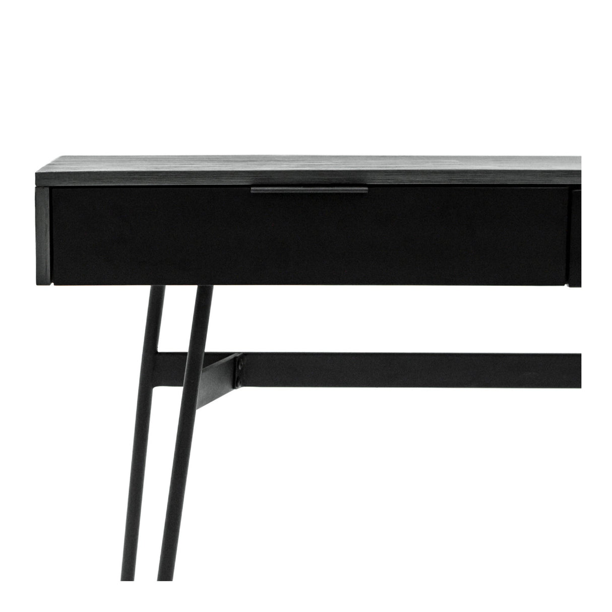 Bronks Acacia Console Table With Two Drawers - Black