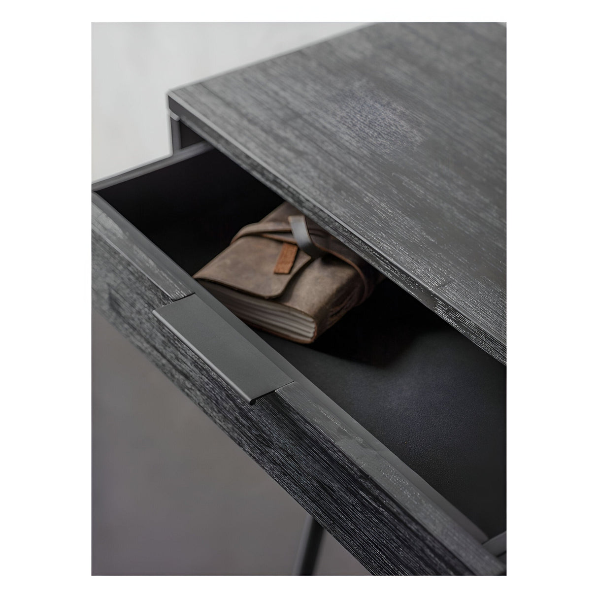 Bronks Acacia Console Table With Two Drawers - Black