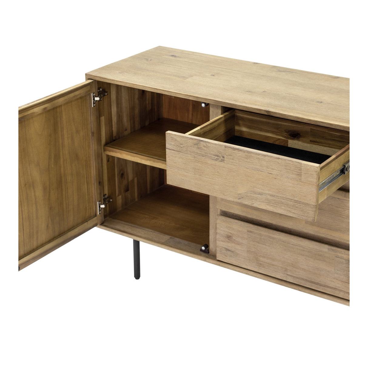 Maddox 2-Door 3-Drawer Buffet Sideboard - Natural Wood