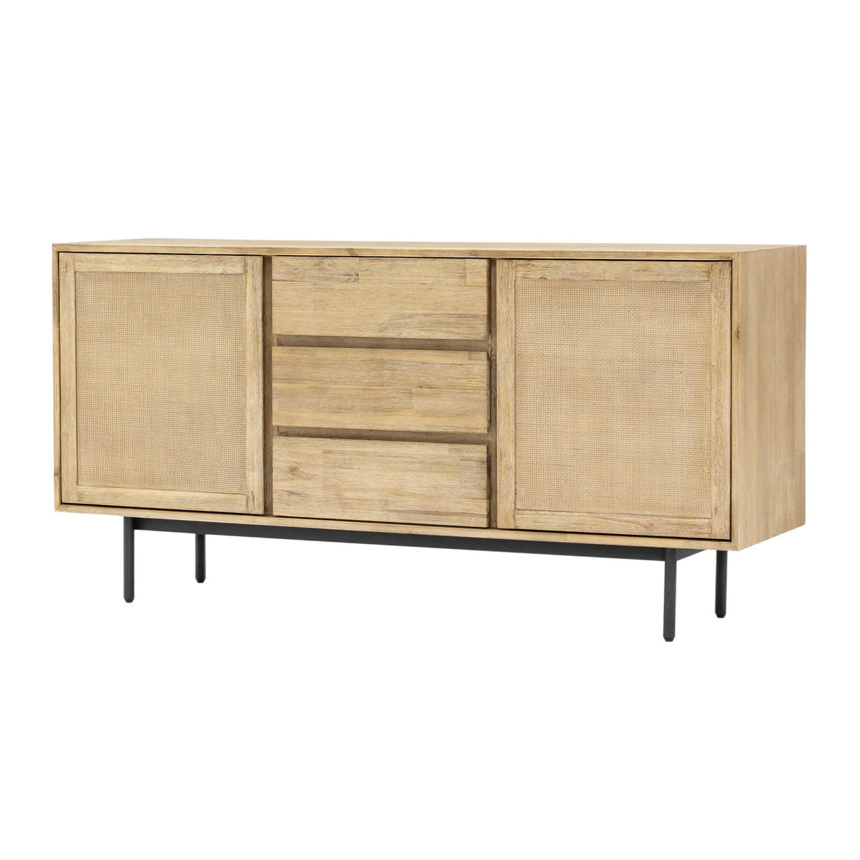 Maddox 2-Door 3-Drawer Buffet Sideboard - Natural Wood