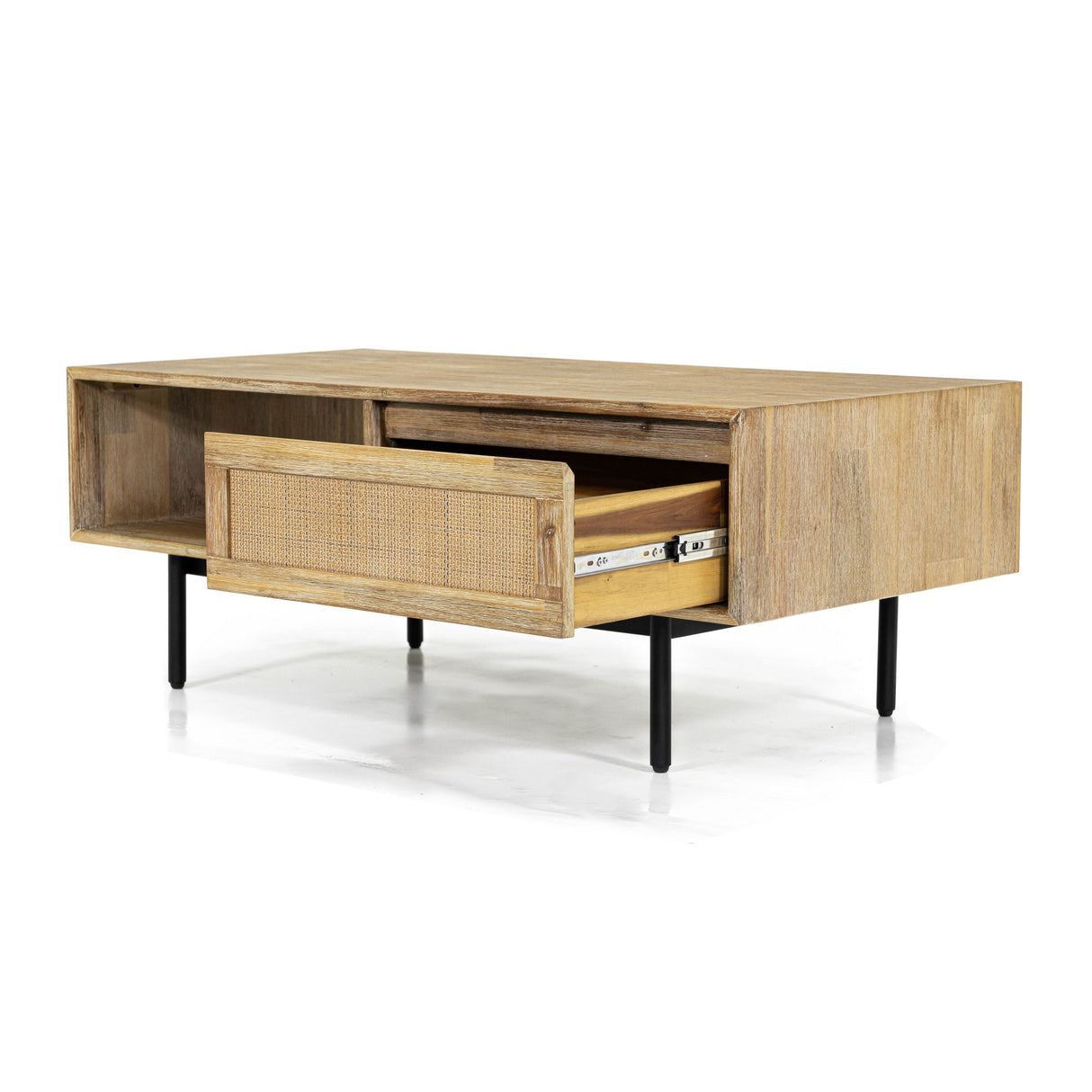 Maddox Coffee Table With Drawer - Natural