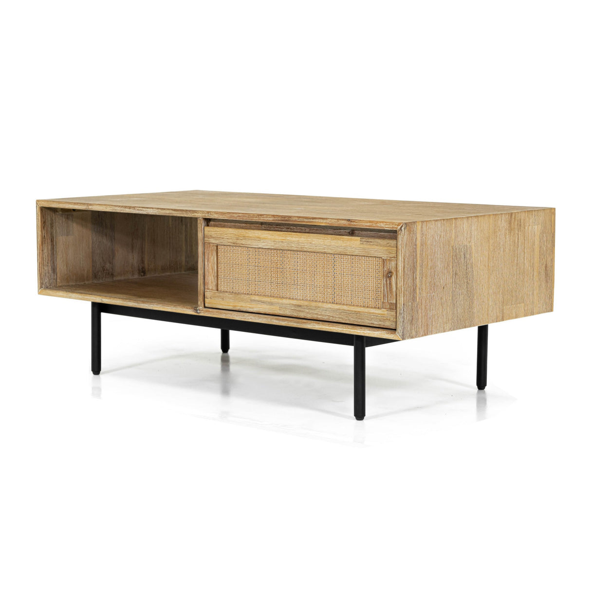 Maddox Coffee Table With Drawer - Natural