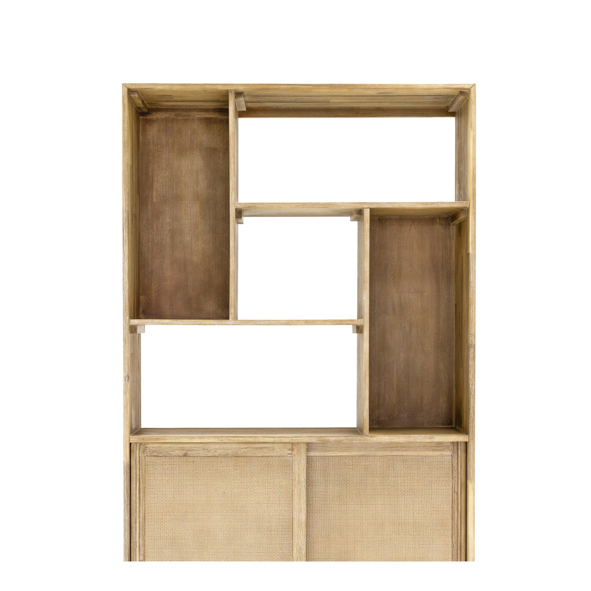 Maddox Bookcase With Storage - Natural Wood