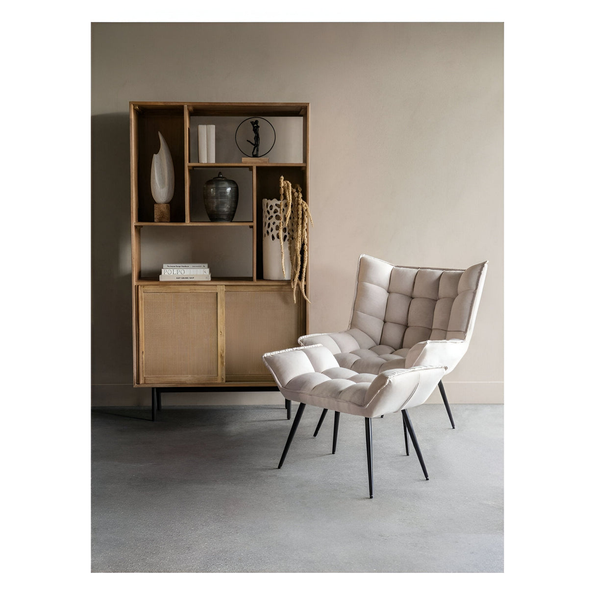 Maddox Bookcase With Storage - Natural Wood