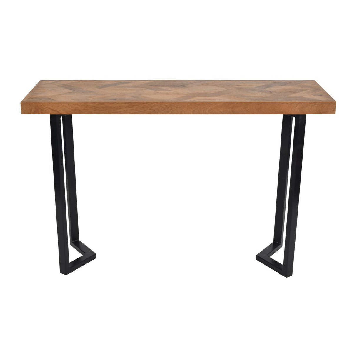 Marston Geometric II Small Wooden Console Table - Natural