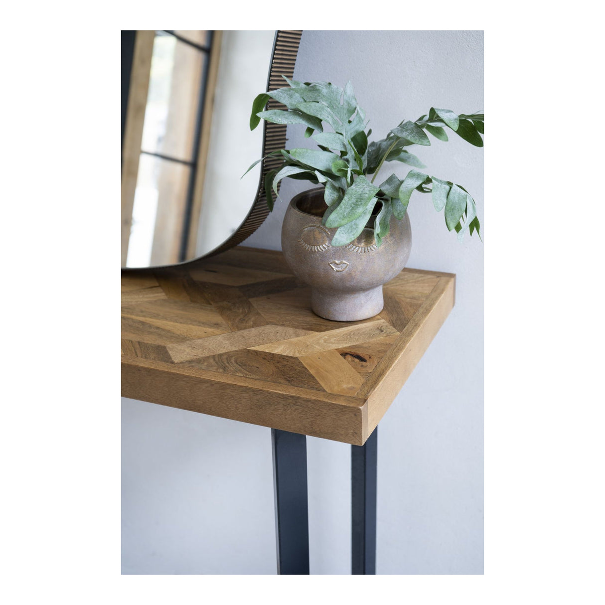 Marston Geometric II Small Wooden Console Table - Natural