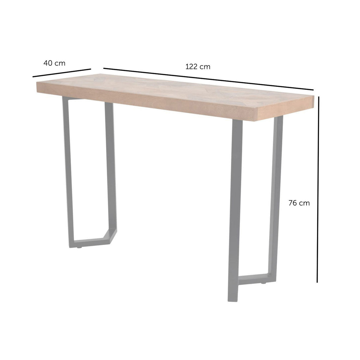 Marston Geometric II Small Wooden Console Table - Natural