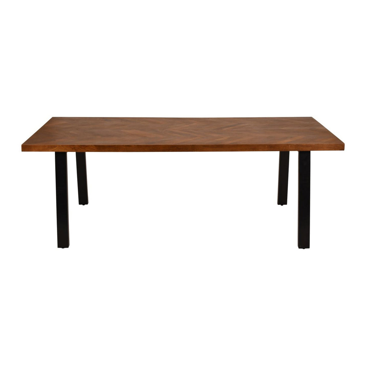 Burnham II Herringbone Wooden Dining Table - Natrural