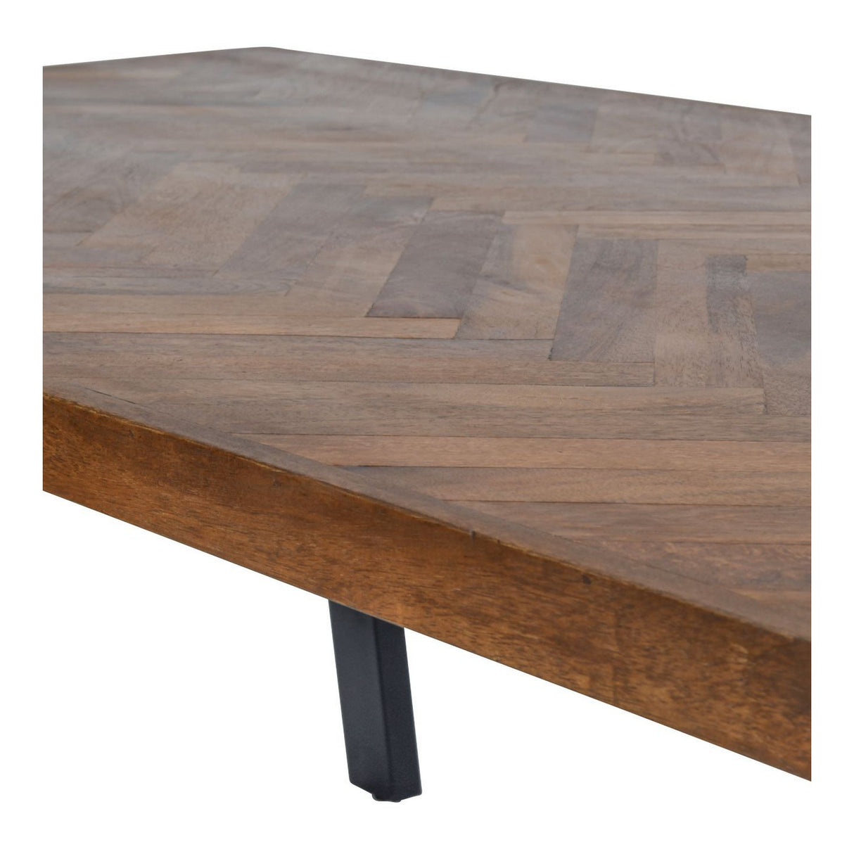 Burnham II Herringbone Wooden Dining Table - Natrural