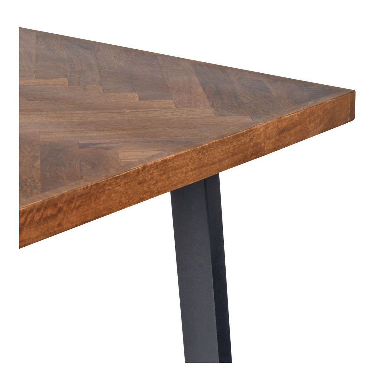 Burnham II Herringbone Wooden Dining Table - Natrural
