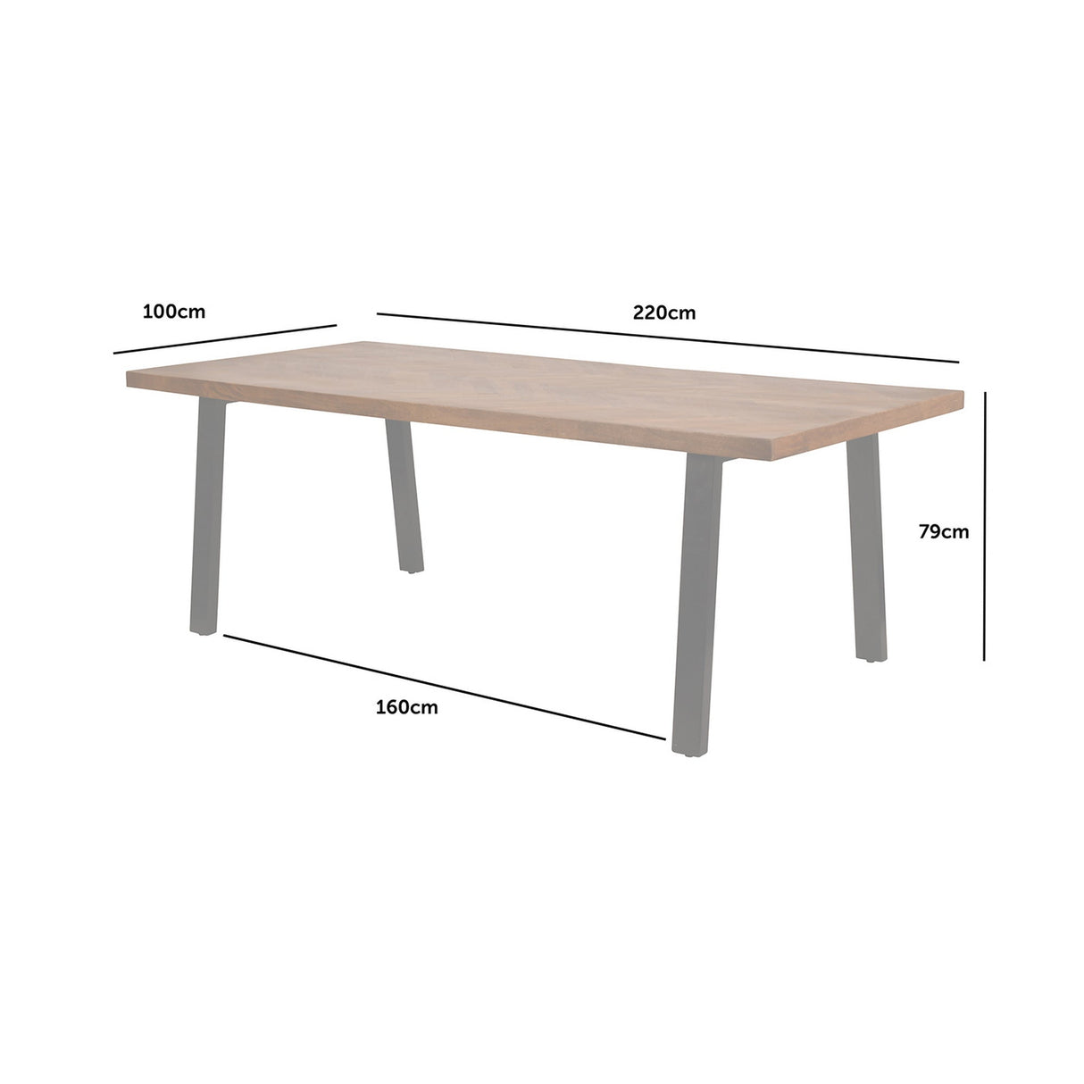 Burnham II Herringbone Wooden Dining Table - Natrural