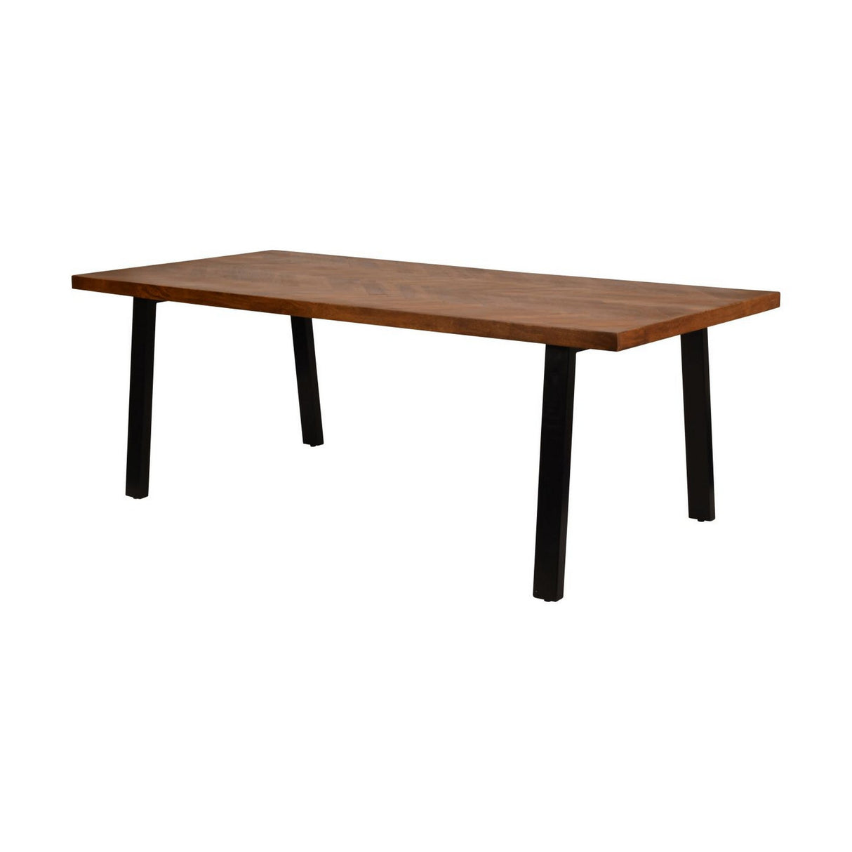 Burnham II Herringbone Wooden Dining Table - Natrural