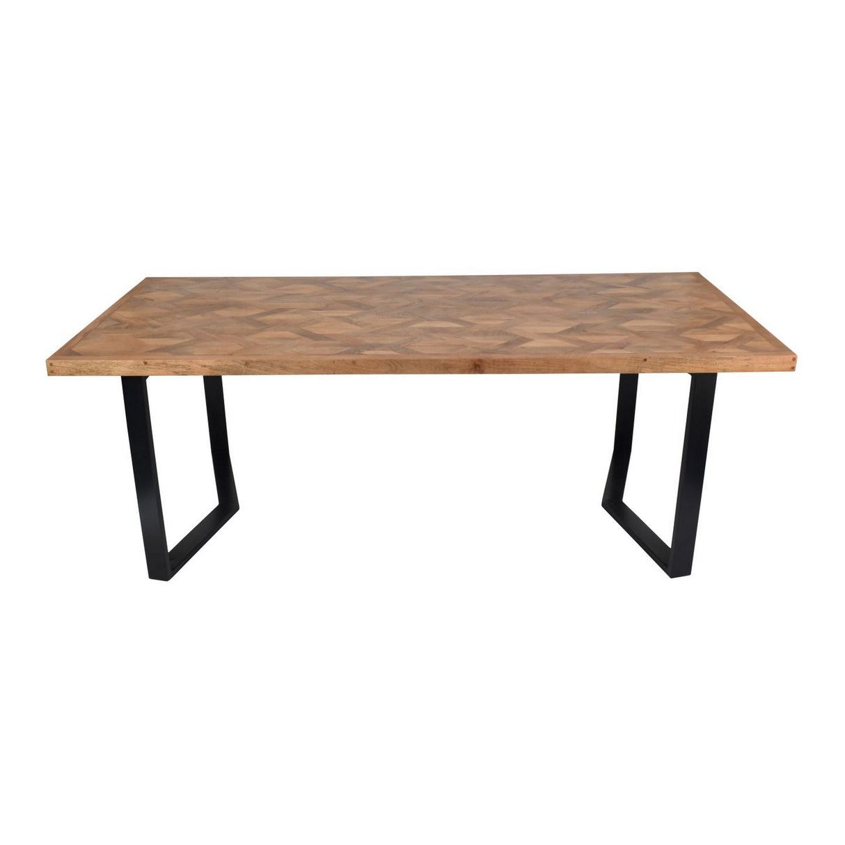 Marston II Geometric Wooden Dining Table - Natural