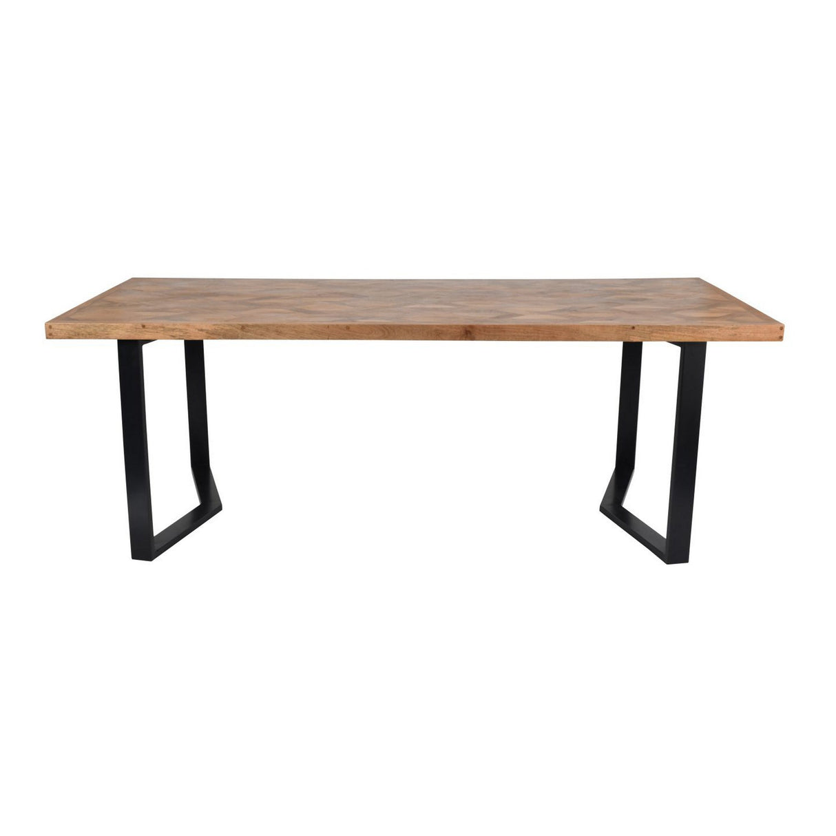 Marston II Geometric Wooden Dining Table - Natural