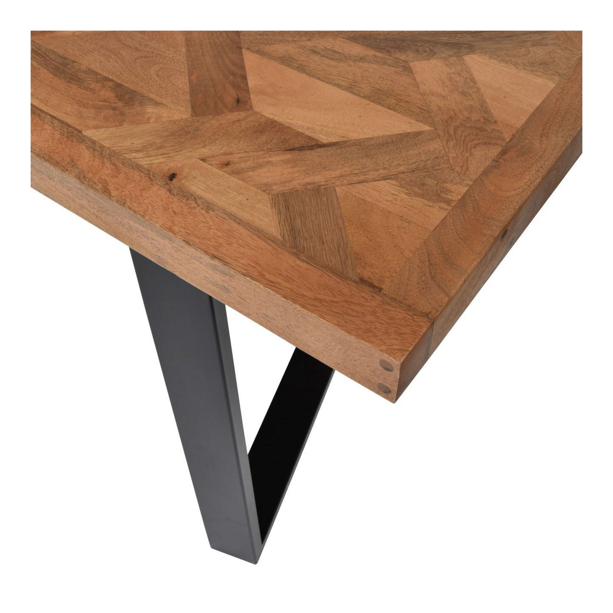 Marston II Geometric Wooden Dining Table - Natural