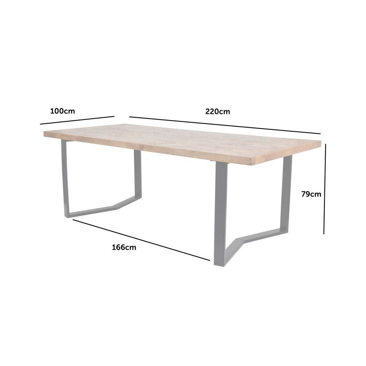 Marston II Geometric Wooden Dining Table - Natural