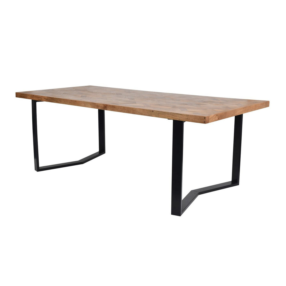 Marston II Geometric Wooden Dining Table - Natural