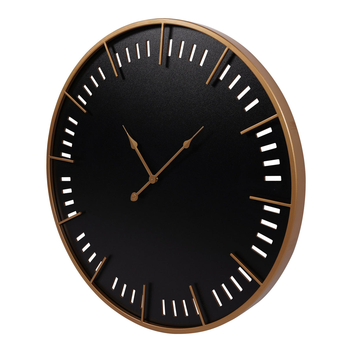 Perforated Wall Clock - Black & Gold