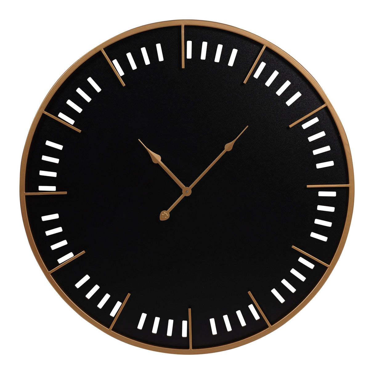 Perforated Wall Clock - Black & Gold