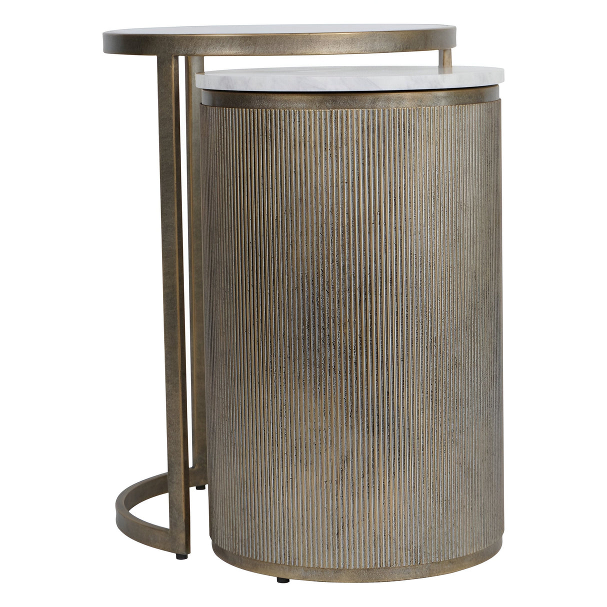 Belvedere Set of 2 Nesting Side Tables - Aged Gold