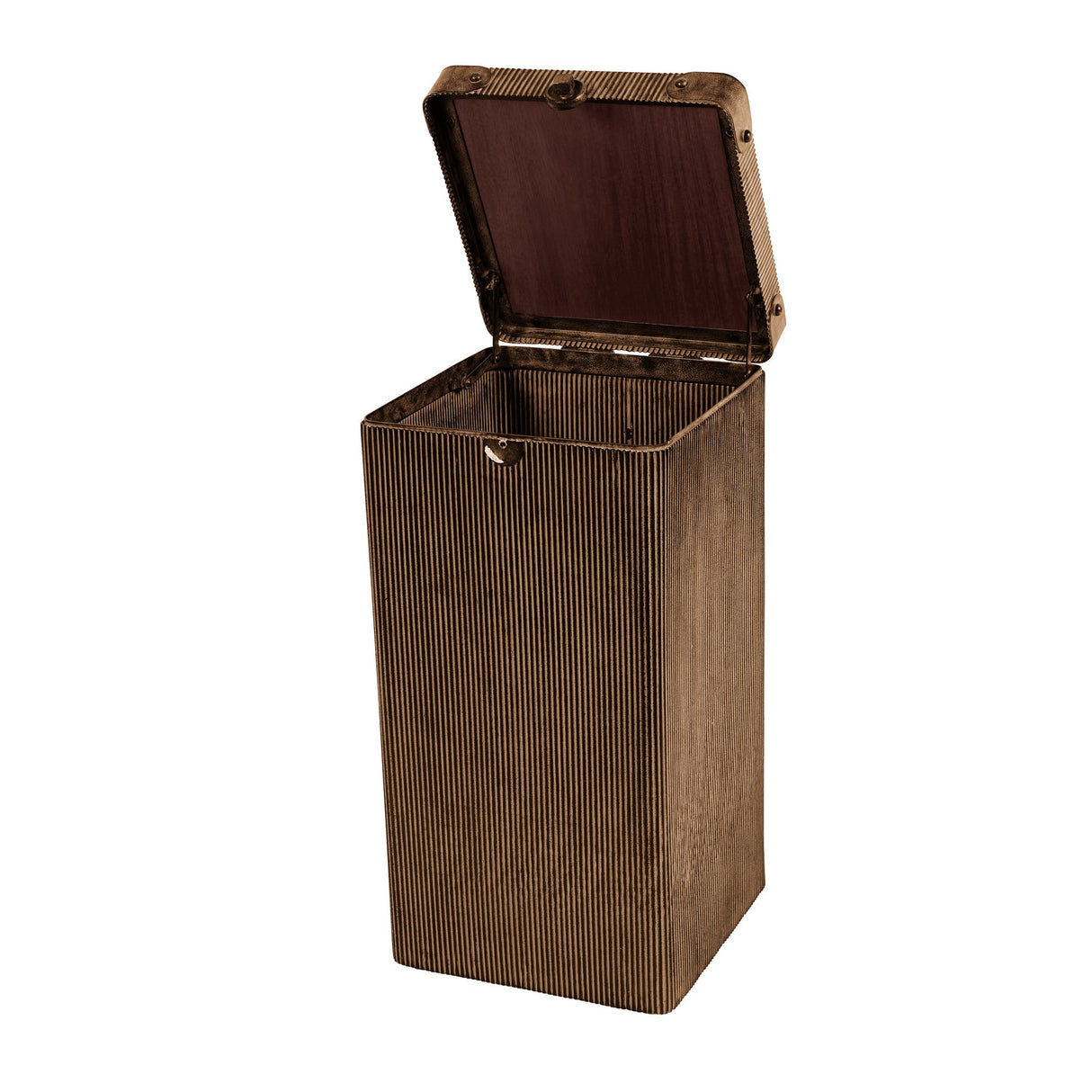 Hunter Corrugated Side Table With Storage - Antique Gold