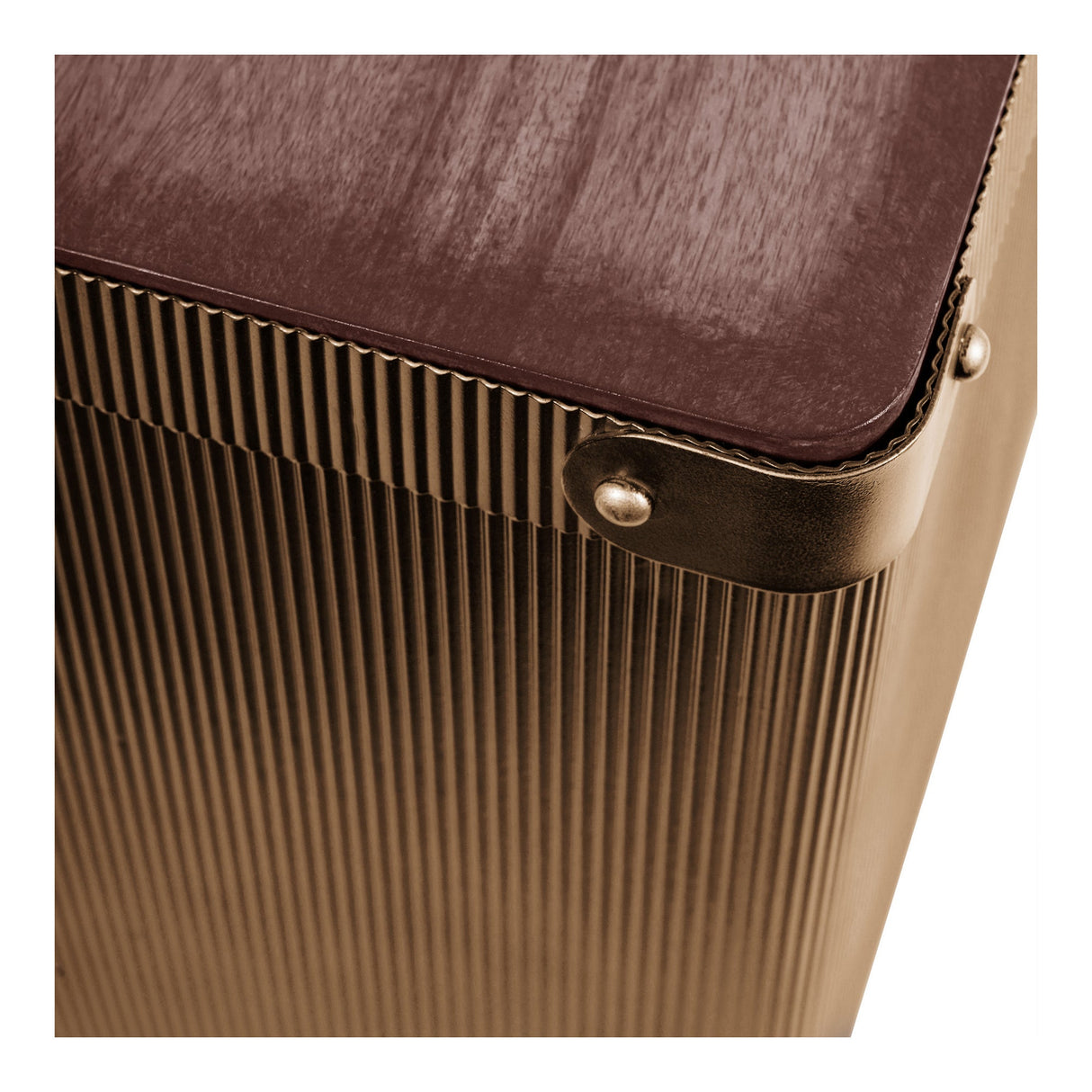 Hunter Corrugated Coffee Table With Storage - Antique Gold