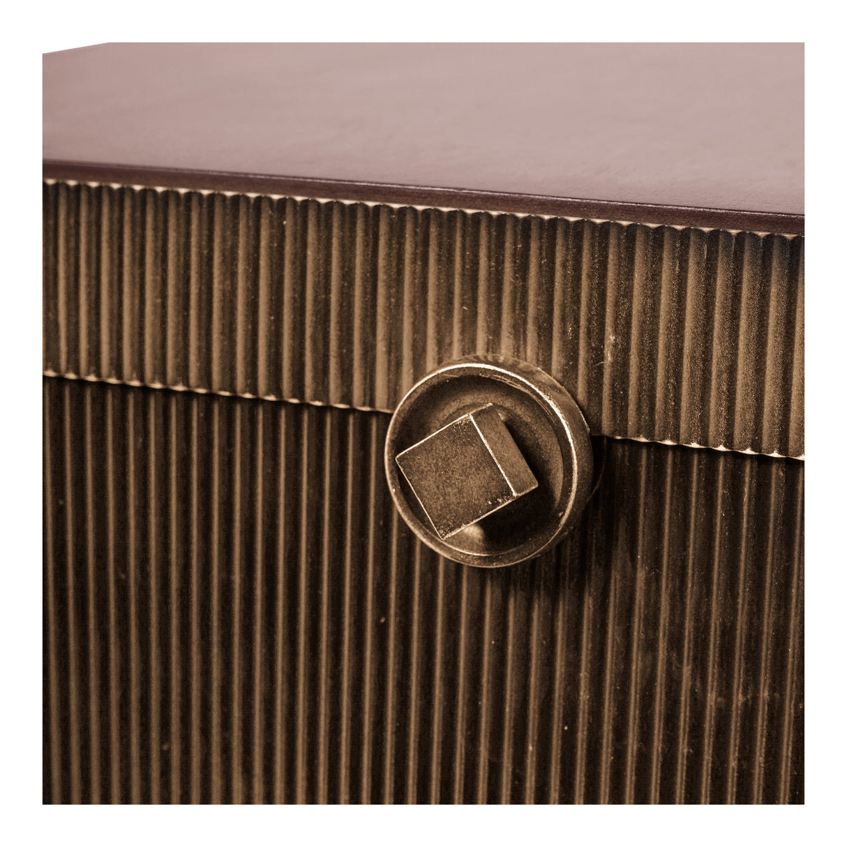 Hunter Corrugated Coffee Table With Storage - Antique Gold