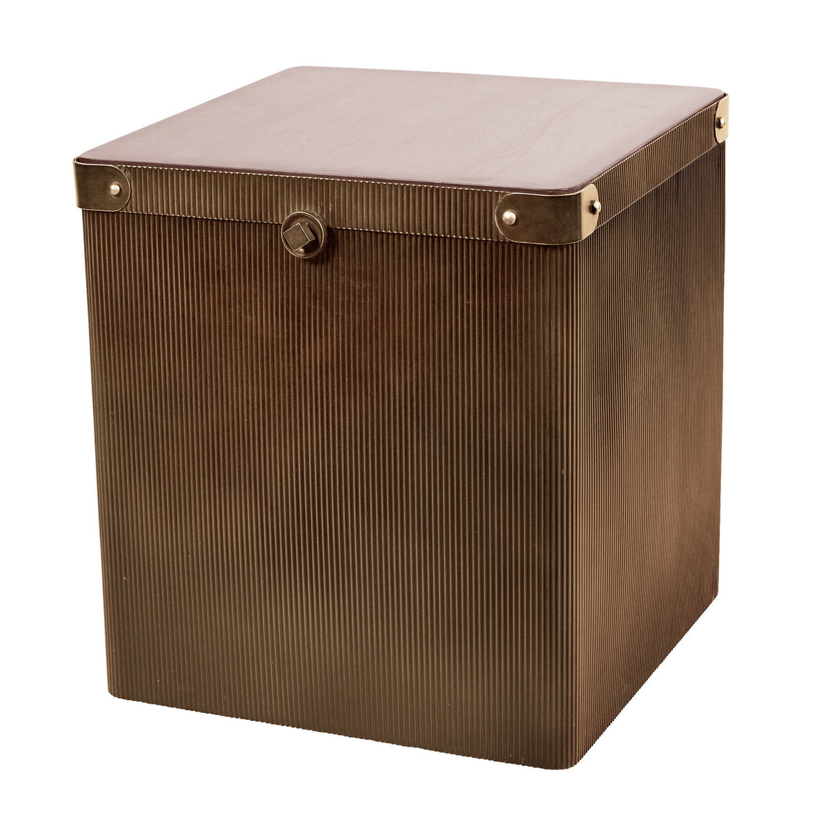 Hunter Corrugated Coffee Table With Storage - Antique Gold