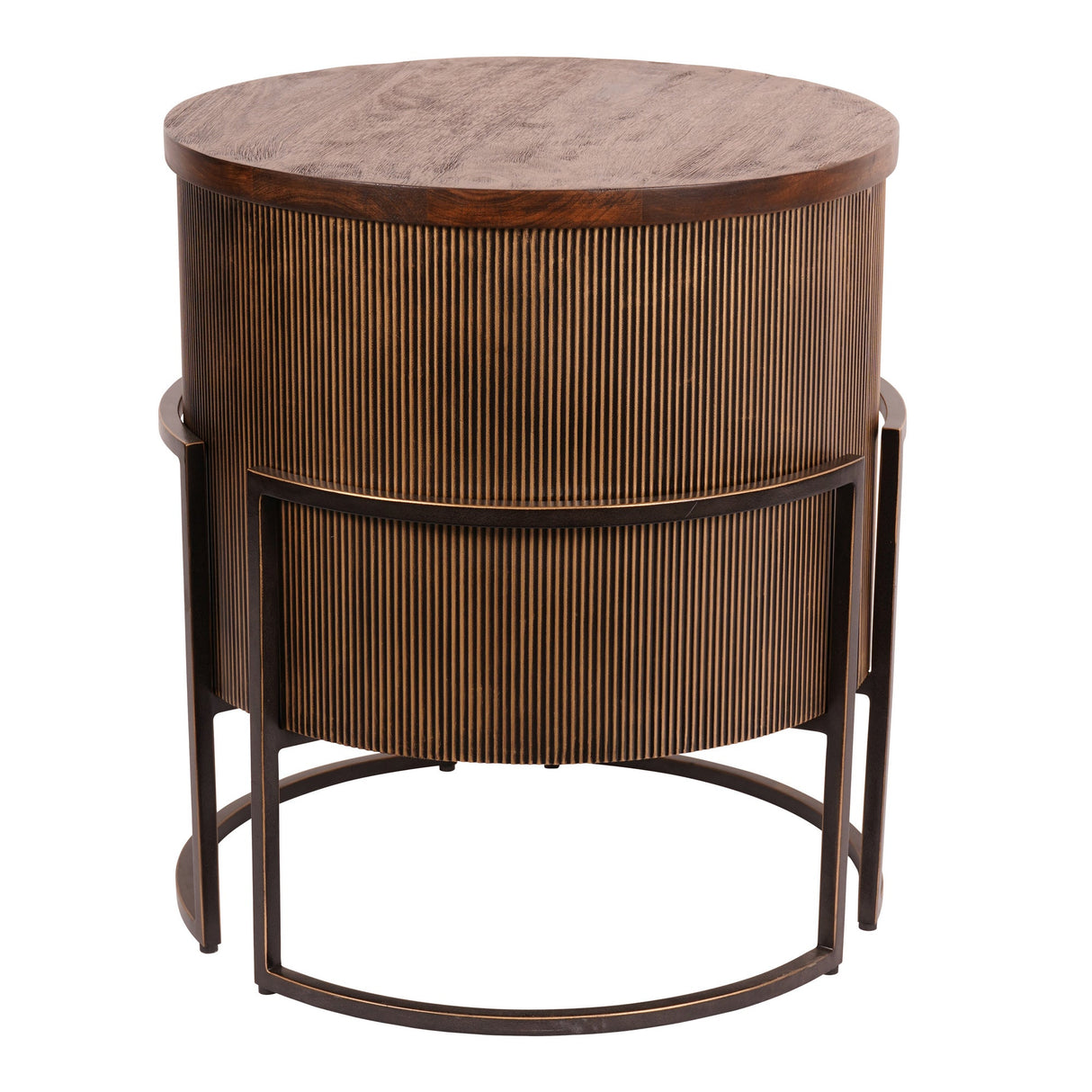 Hunter End Table - Corrugated Gold