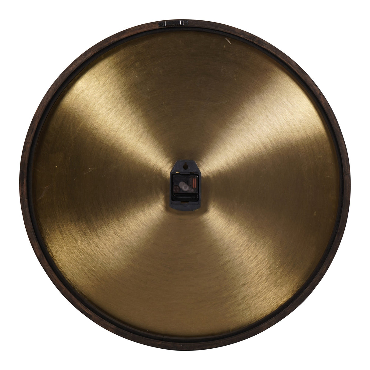 Iron Dial & Wooden Frame Wall Clock 50cm - Black & Brass