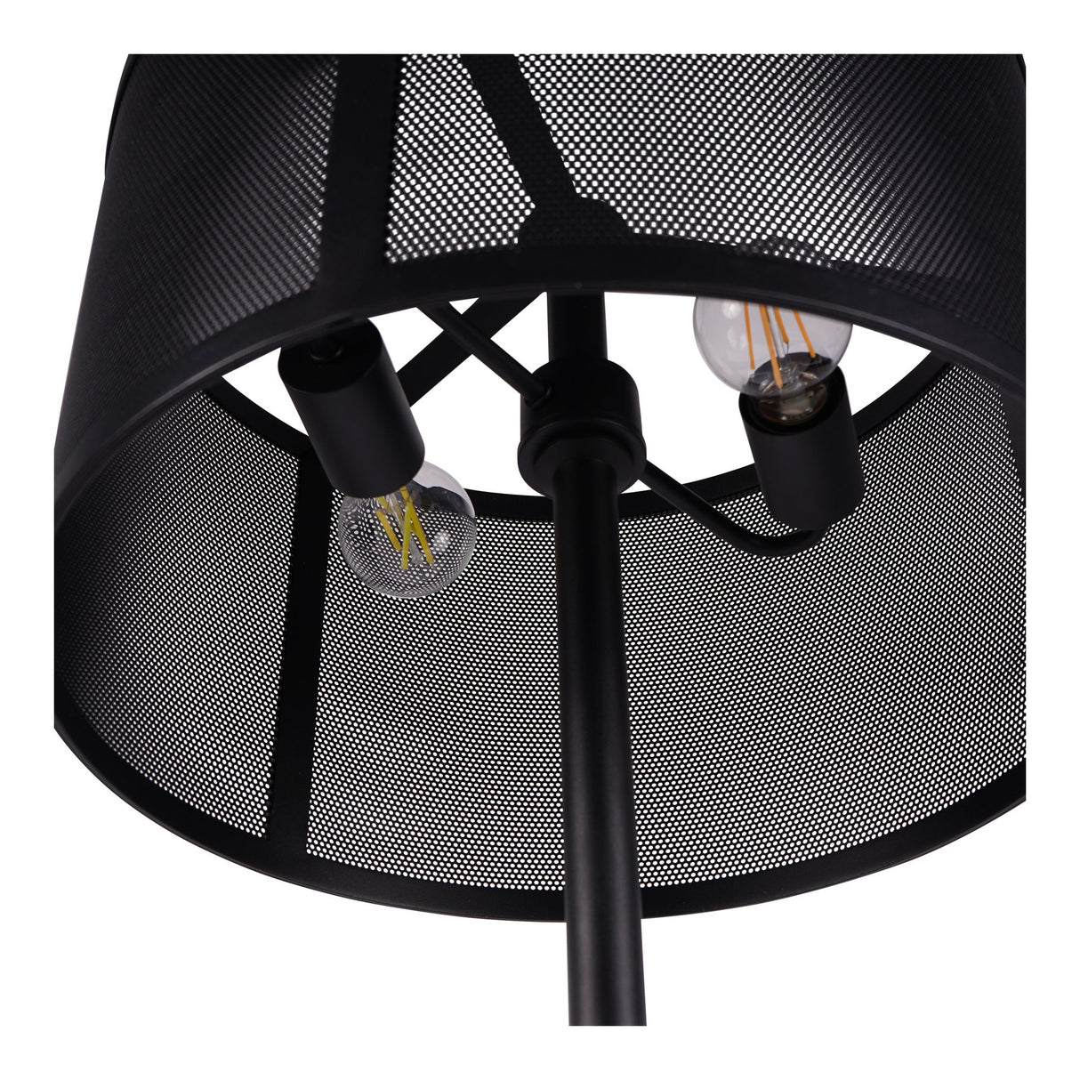 Storm Mesh Floor Lamp With Shade - Black
