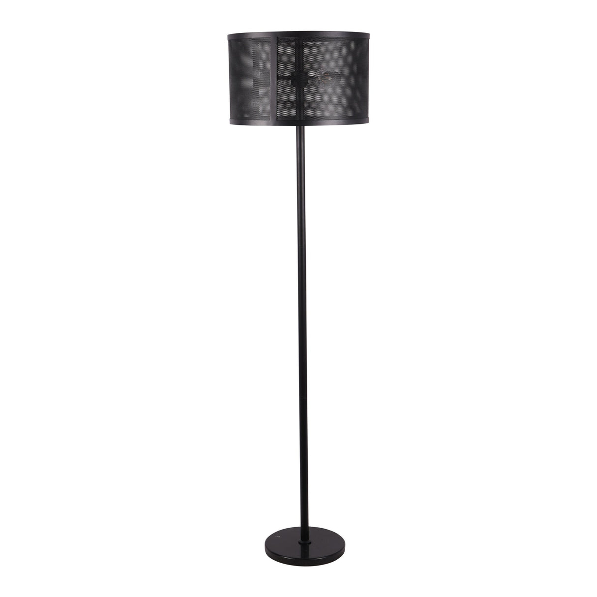 Storm Mesh Floor Lamp With Shade - Black