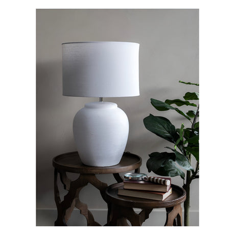 Rhodes Large Ceramic Table Lamp With Shade - White